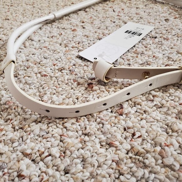 White 100% Genuine Leather Belt with Loop hardware Women O/S - Picture 12 of 16